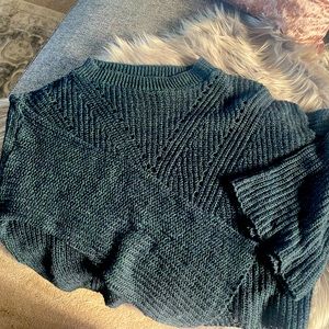 Super cute cropped sweater..loose fit. Grey, super soft.